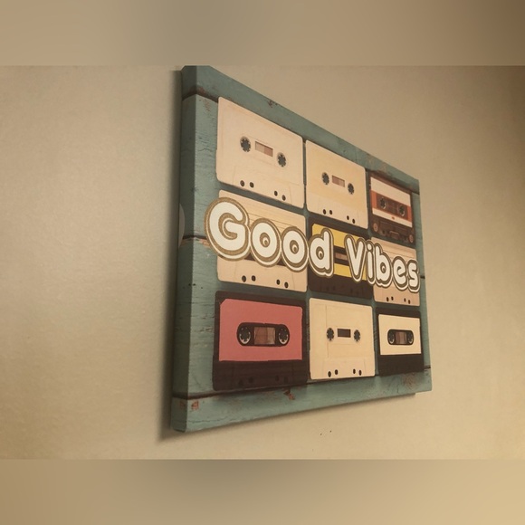 Good Vibes Cassette Tape Decorative Canvas Small Hanging Wall Picture - Picture 10 of 16